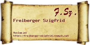 Freiberger Szigfrid névjegykártya