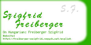 szigfrid freiberger business card